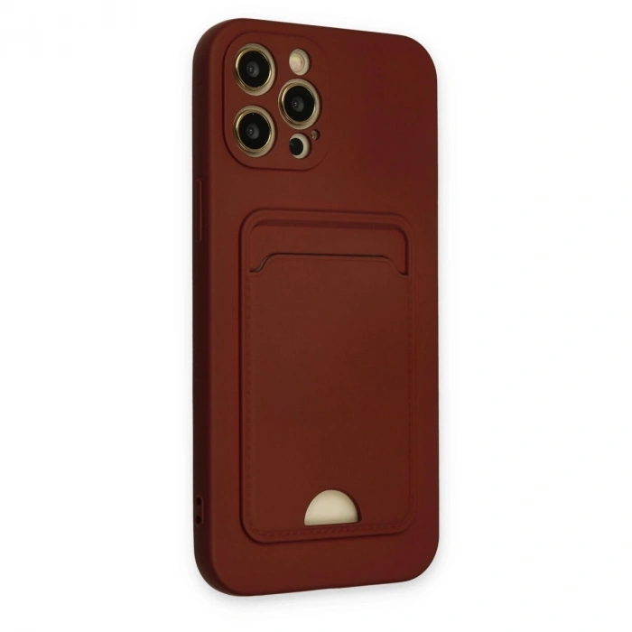 İphone 12 Pro Max Kılıf Kelvin Kartvizitli  - Bordo