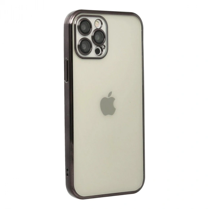 İphone 12 Pro Max Kılıf  Lensli  - Siyah