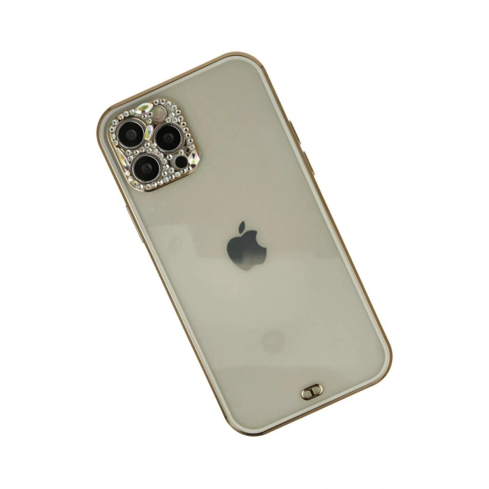 İphone 12 Pro Max Kılıf Liva Taşlı  - Beyaz