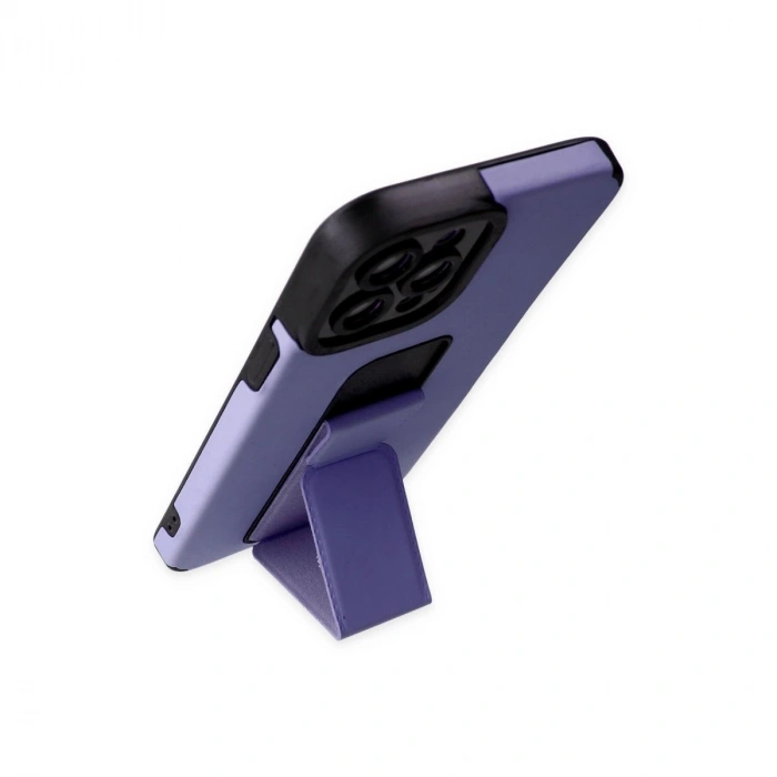 İphone 12 Pro Max Kılıf Mega Standlı  - Lila