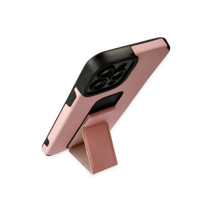 İphone 12 Pro Max Kılıf Mega Standlı  - Pudra