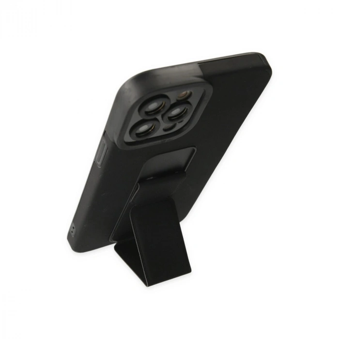 İphone 12 Pro Max Kılıf Mega Standlı  - Siyah