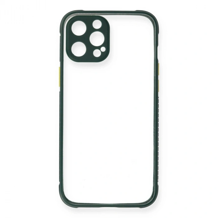 İphone 12 Pro Max Kılıf Miami Şeffaf  - Koyu Yeşil