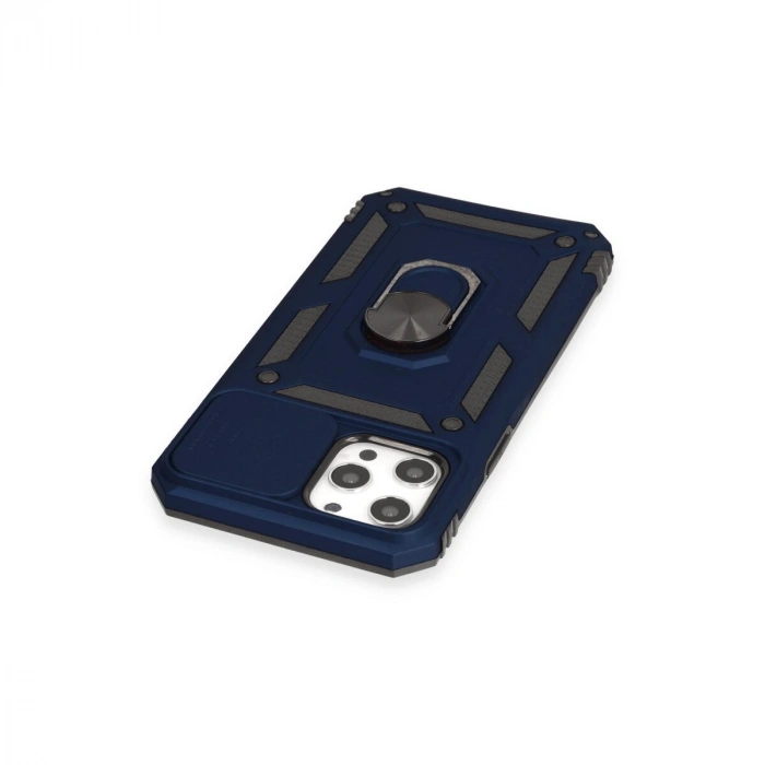 İphone 12 Pro Max Kılıf Pars Lens Yüzüklü  - Lacivert