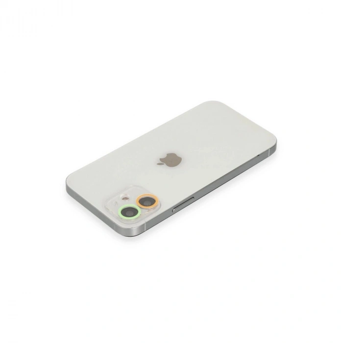 İphone 12 Renkli Kamera Lens Koruma Cam - Tcu-yeşil