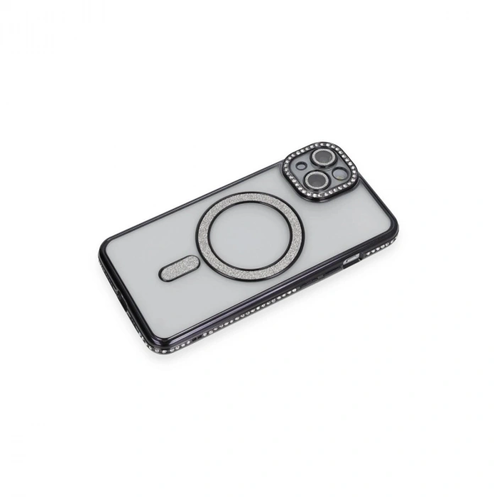 İphone 13 Kılıf Joke Simli Magneticsafe Kılıf - Siyah