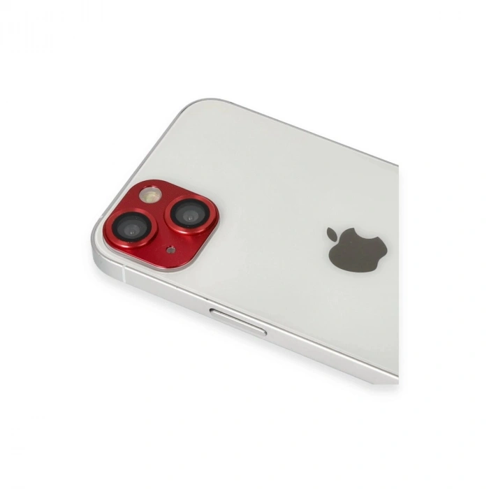 İphone 13 Pers Alüminyum Kamera Lens - Kırmızı