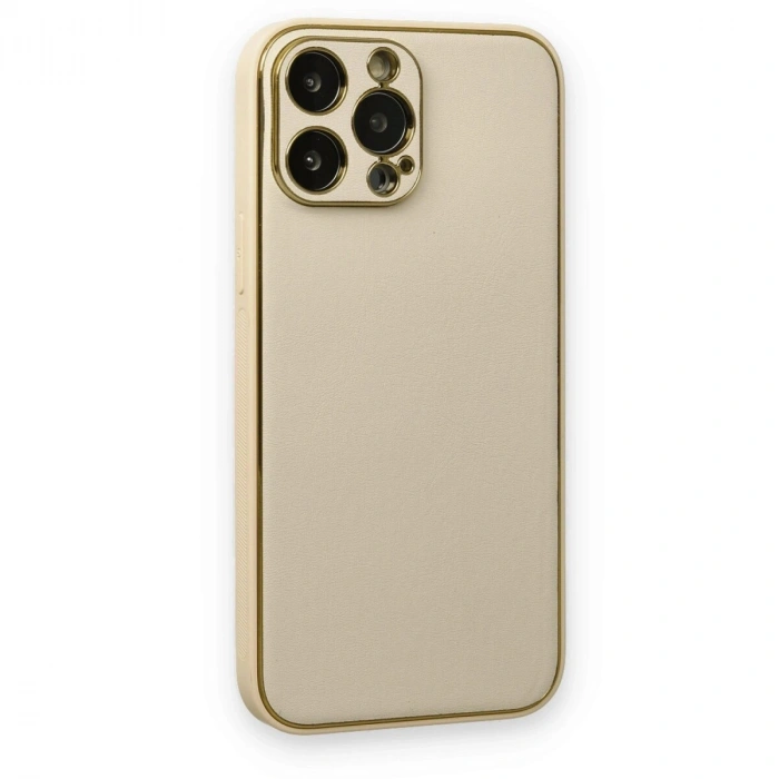 İphone 13 Pro Kılıf Co Deri  Kapak - Gold