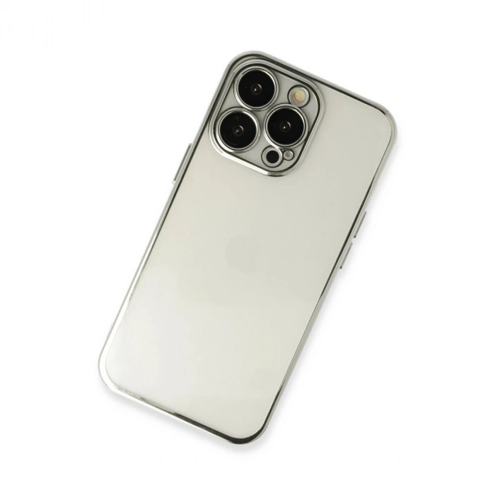 İphone 13 Pro Kılıf  Lensli  - Gümüş