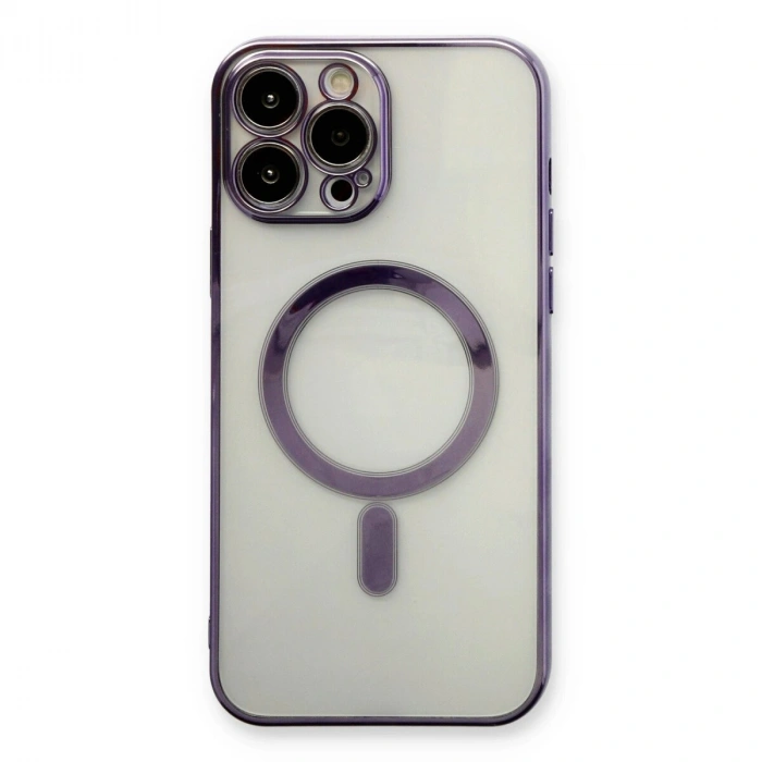 İphone 13 Pro Kılıf Magneticsafe Lazer  - Mor