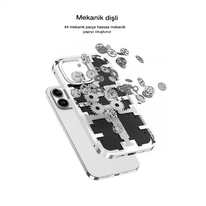 İphone 13 Pro Kılıf Mekanik Bumper Kapak - Siyah