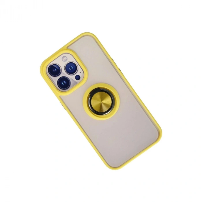 İphone 13 Pro Kılıf Montreal Yüzüklü  Kapak - Sarı