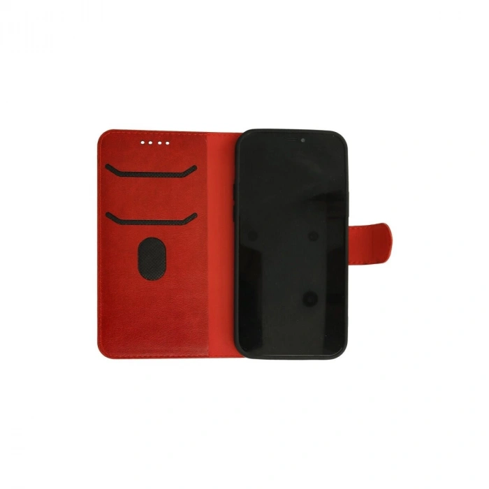 İphone 13 Pro Kılıf Trend S Plus Kapaklı Kılıf - Kırmızı