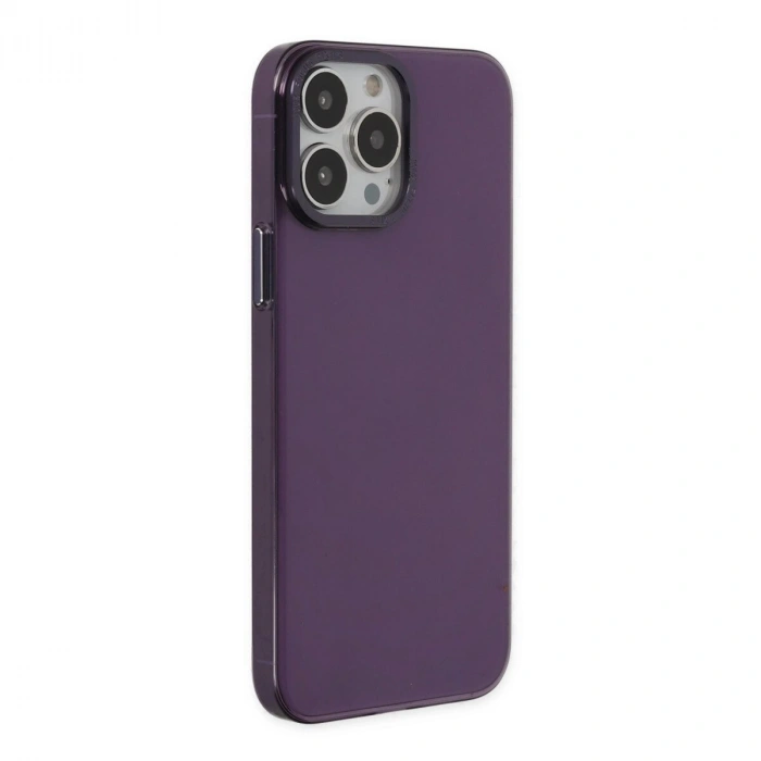İphone 13 Pro Max Kılıf Anka Pc Sert Metal Kapak - Mor