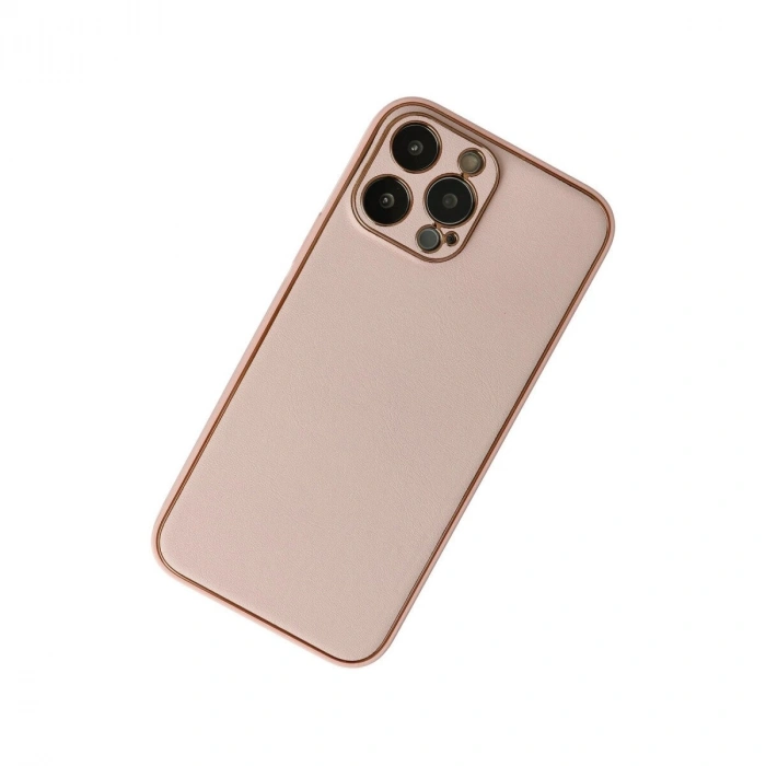 İphone 13 Pro Max Kılıf Co Deri  Kapak - Pudra