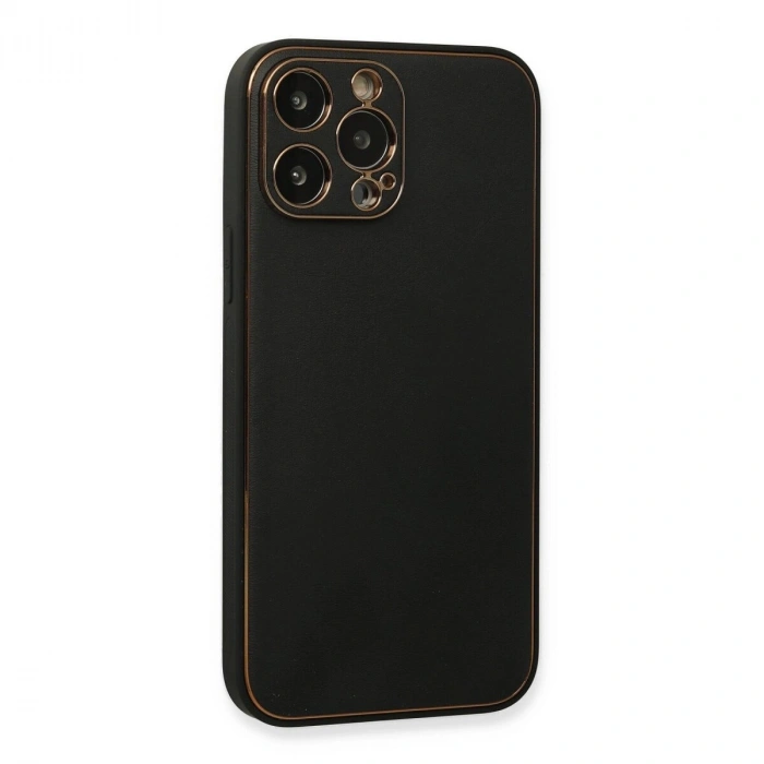İphone 13 Pro Max Kılıf Co Deri  Kapak - Siyah