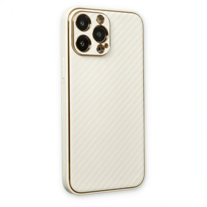 İphone 13 Pro Max Kılıf Co Karbon  - Beyaz