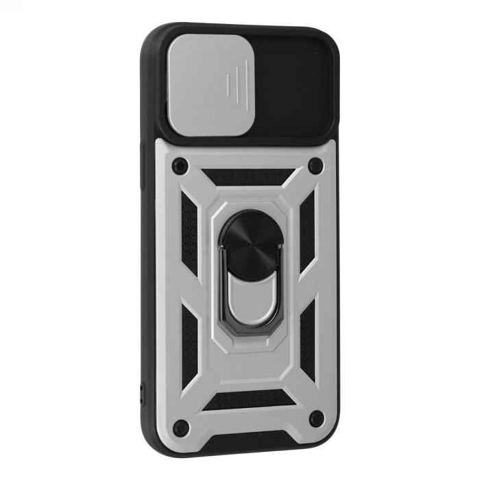 İphone 13 Pro Max Kılıf Pars Lens Yüzüklü  - Gümüş