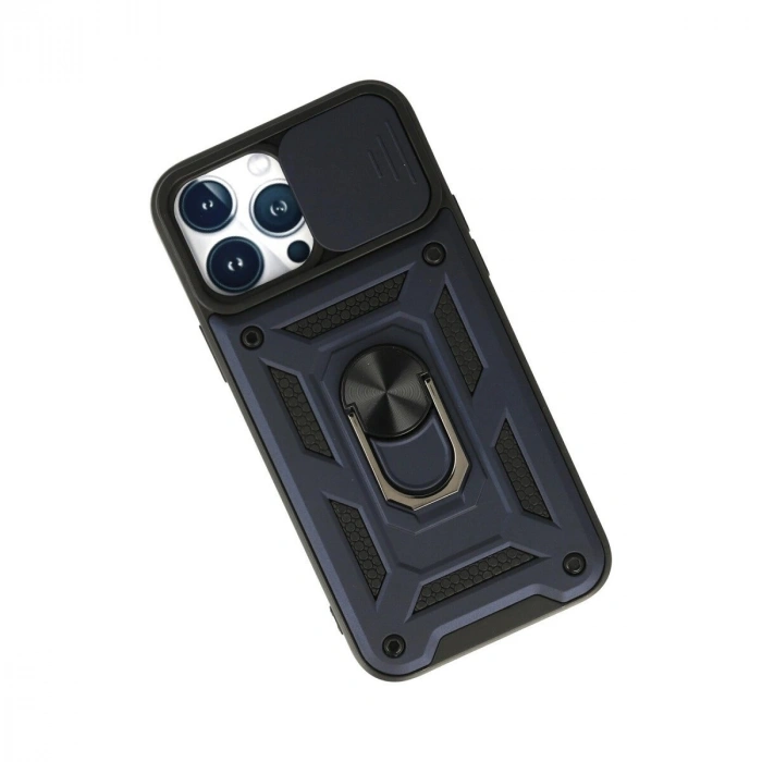 İphone 13 Pro Max Kılıf Pars Lens Yüzüklü  - Lacivert