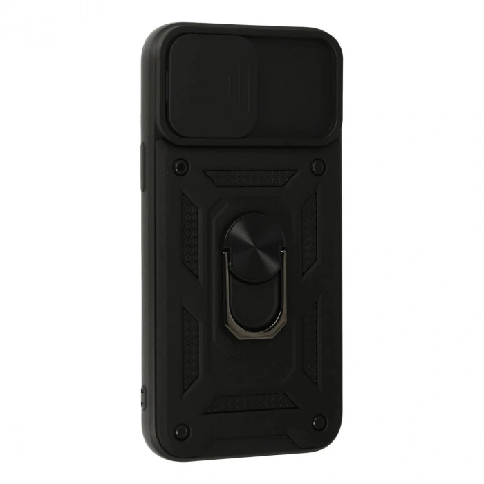 İphone 13 Pro Max Kılıf Pars Lens Yüzüklü  - Siyah