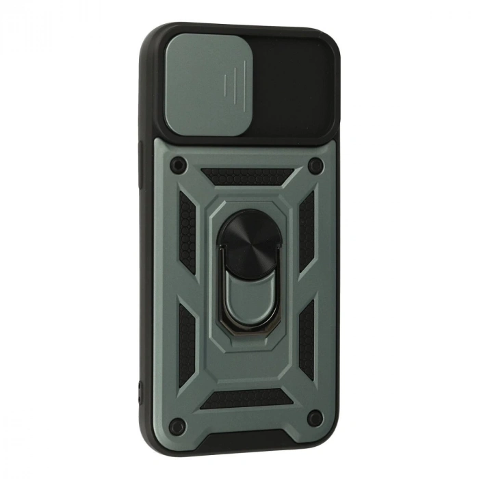 İphone 13 Pro Max Kılıf Pars Lens Yüzüklü  - Yeşil