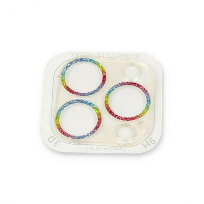 İphone 13 Pro Max Shine Kamera Lens Koruma Cam - Rainbow