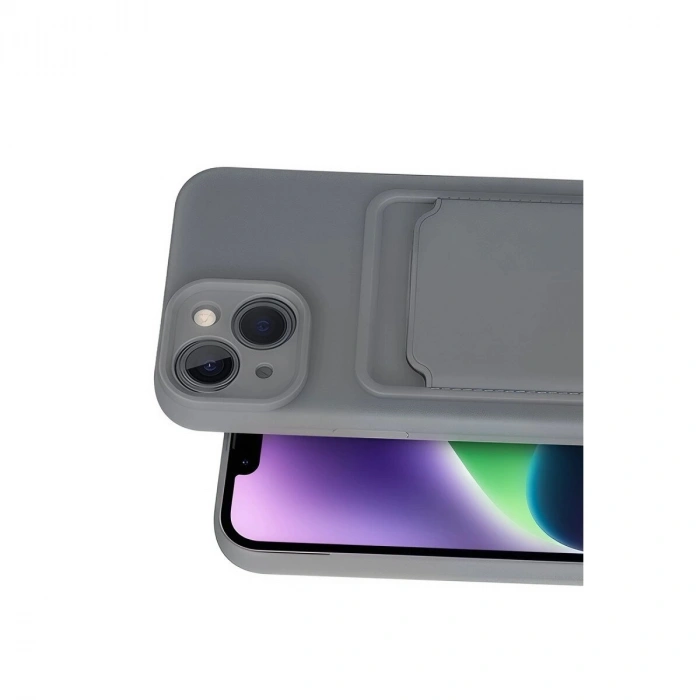 İphone 14 Kılıf Kelvin Kartvizitli  - Gri