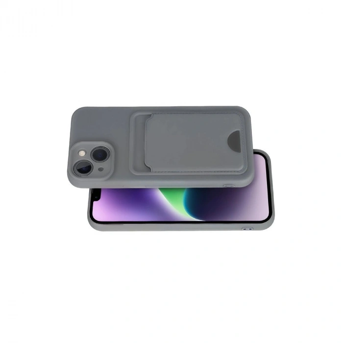 İphone 14 Kılıf Kelvin Kartvizitli  - Gri