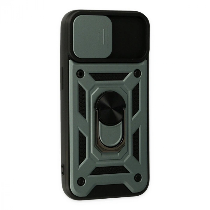 İphone 14 Kılıf Pars Lens Yüzüklü  - Yeşil