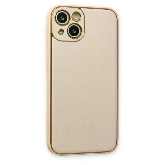 İphone 14 Plus Kılıf Co Deri  Kapak - Gold