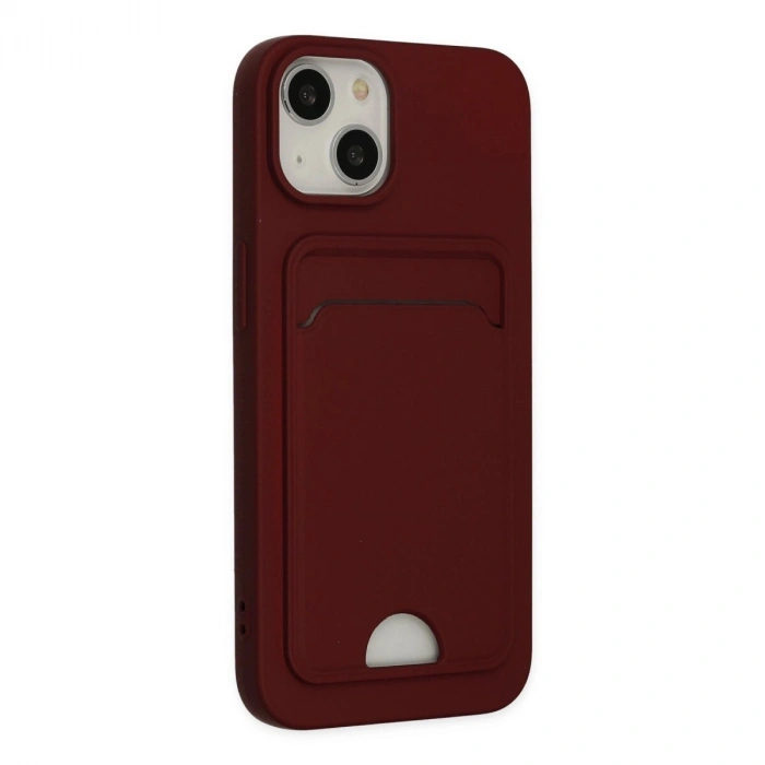 İphone 14 Plus Kılıf Kelvin Kartvizitli  - Bordo