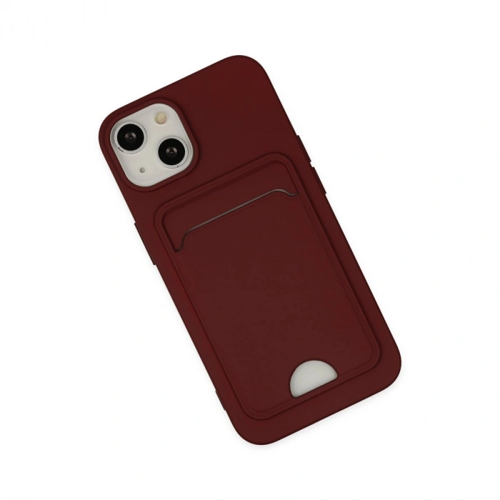 İphone 14 Plus Kılıf Kelvin Kartvizitli  - Bordo
