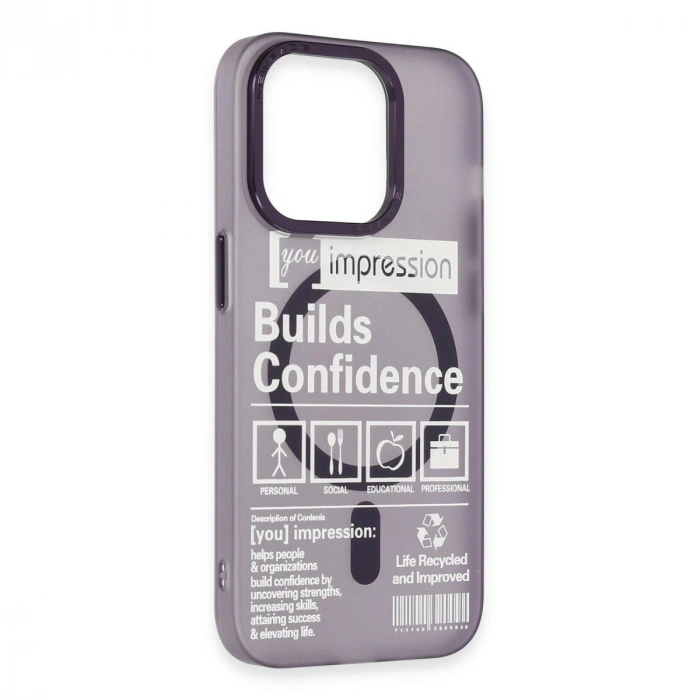 İphone 14 Pro Kılıf Apollo Magneticsafe Desenli Kapak - Apollo Mor - 6