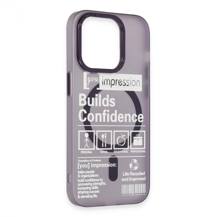 İphone 14 Pro Kılıf Apollo Magneticsafe Desenli Kapak - Apollo Mor - 6