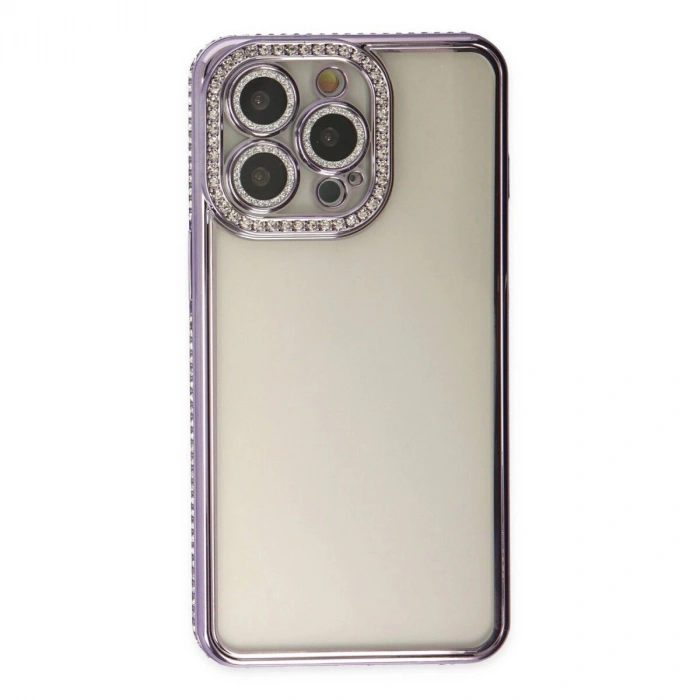 İphone 14 Pro Kılıf Joke Taşlı  - Mor