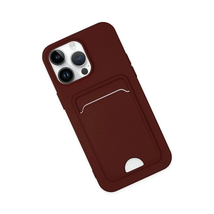 İphone 14 Pro Kılıf Kelvin Kartvizitli  - Bordo
