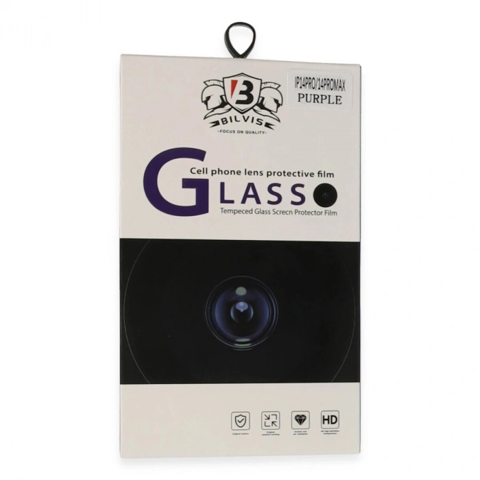 İphone 14 Pro Max Bilvis Titan Kamera Lens - Derin Mor