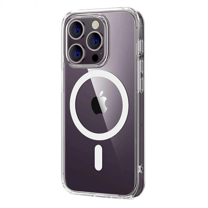 İphone 14 Pro Max Combo Sert Şeffaf Magsafe Kapak - Şeffaf