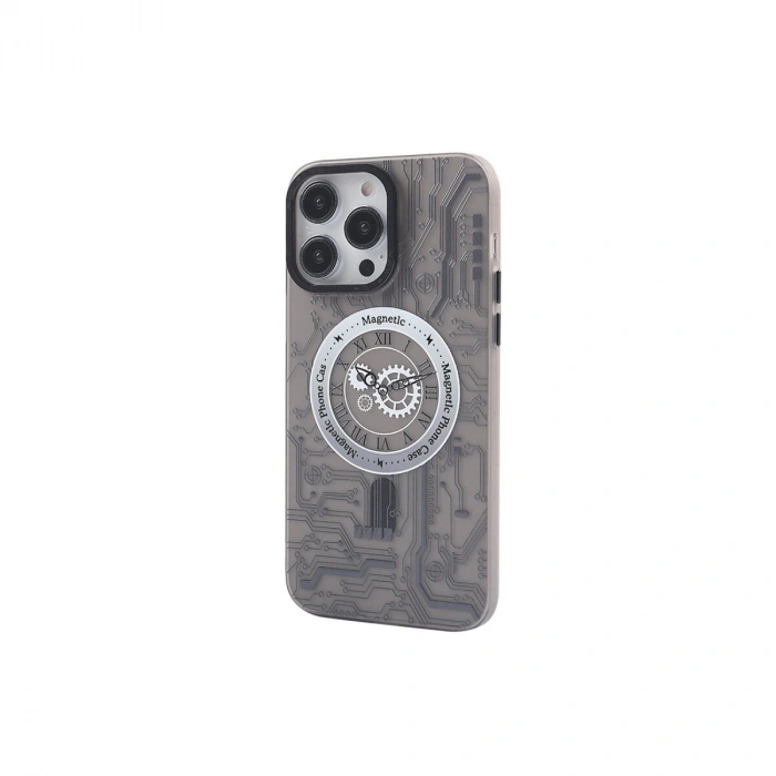 İphone 14 Pro Max Kılıf Apollo Magneticsafe Desenli Kapak - Apollo Siyah - 1