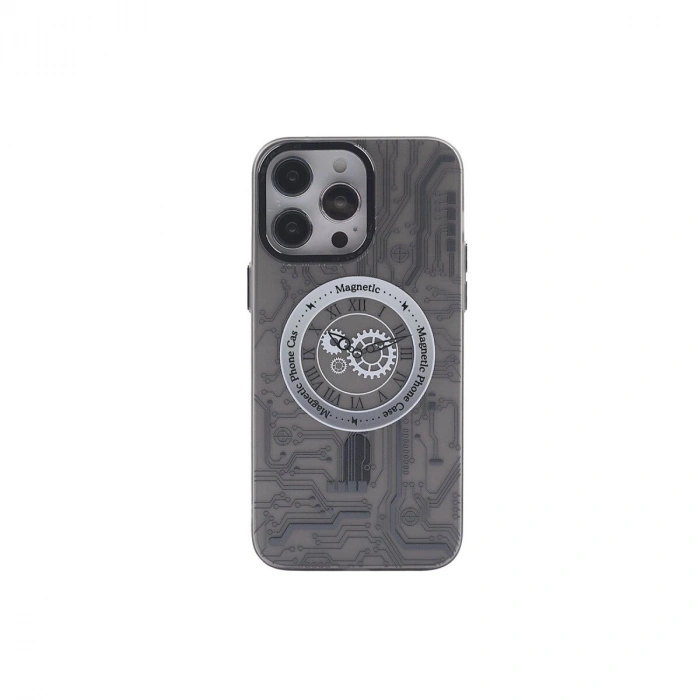 İphone 14 Pro Max Kılıf Apollo Magneticsafe Desenli Kapak - Apollo Siyah - 1