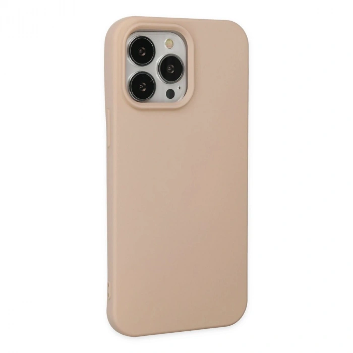 İphone 14 Pro Max Kılıf Nano İçi Kadife  - Pudra