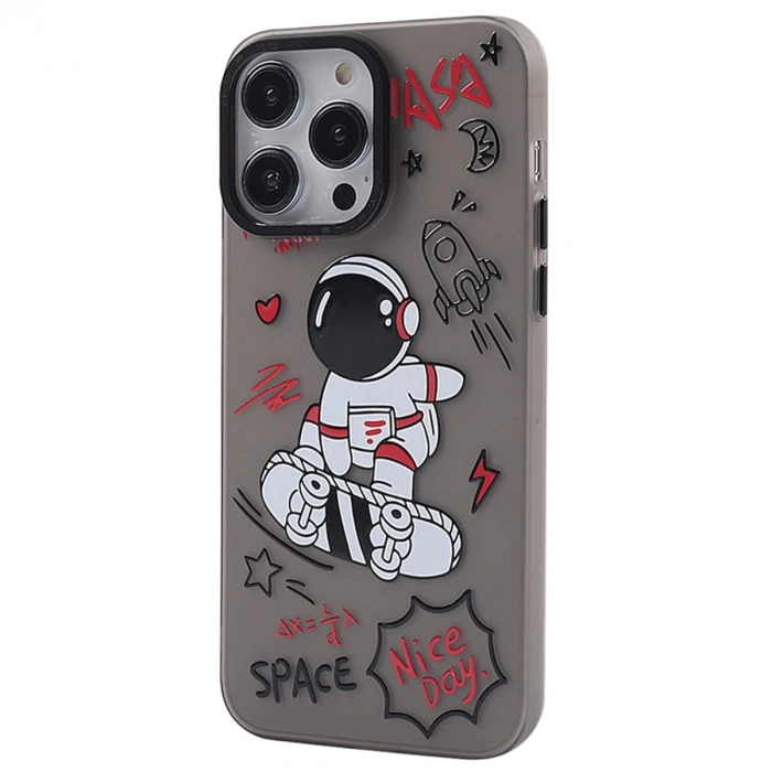 İphone 14 Pro Max Kılıf Prada Desenli Kapak - Prada Siyah - 1