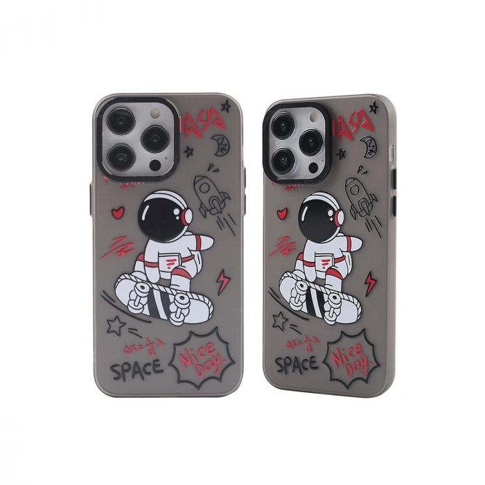 İphone 14 Pro Max Kılıf Prada Desenli Kapak - Prada Siyah - 1