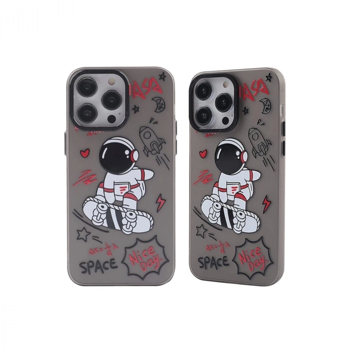 İphone 14 Pro Max Kılıf Prada Desenli Kapak - Prada Siyah - 1