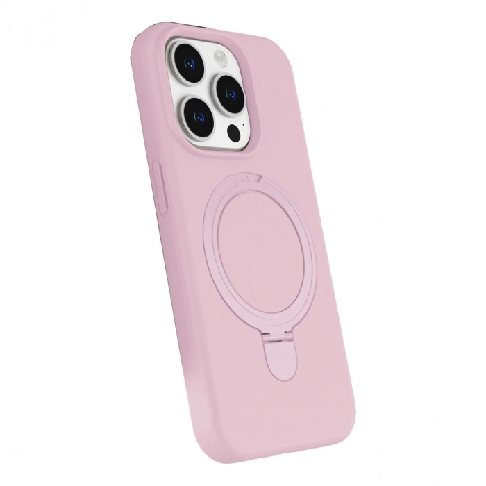 İphone 14 Pro Max Regal Magsafe Standlı Kapak - Açık Pembe