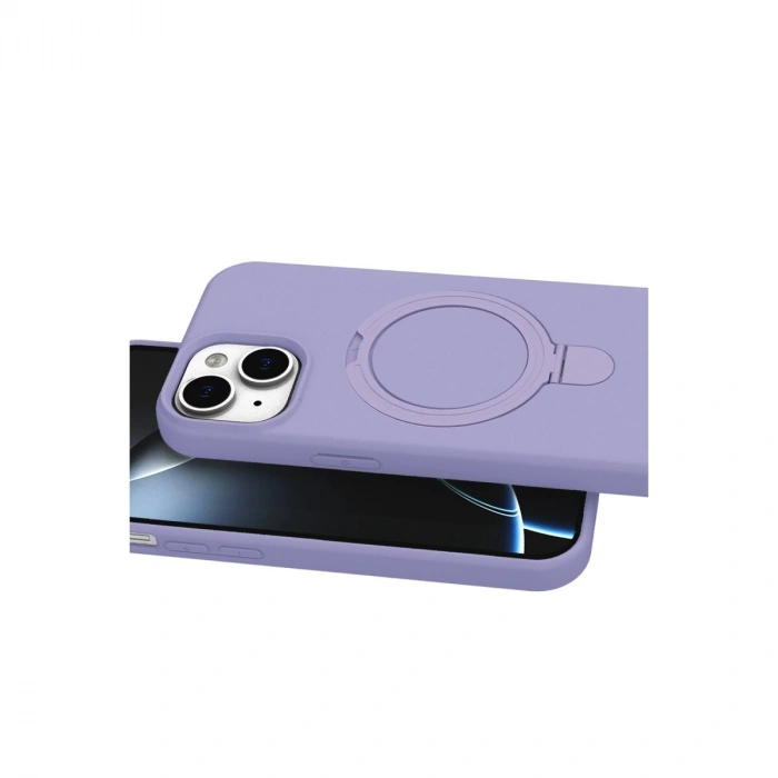 İphone 14 Regal Magsafe Standlı Kapak - Lila