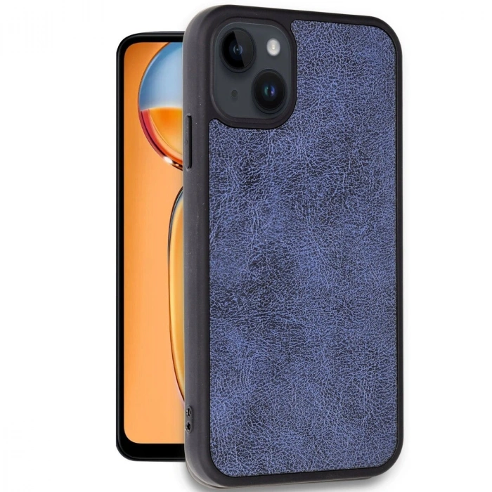 İphone 15 Kılıf Aras Deri Kapak - Lacivert