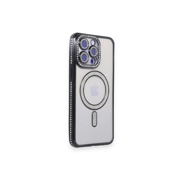 İphone 15 Pro Kılıf Joke Simli Magneticsafe Kılıf Renk: Siyah