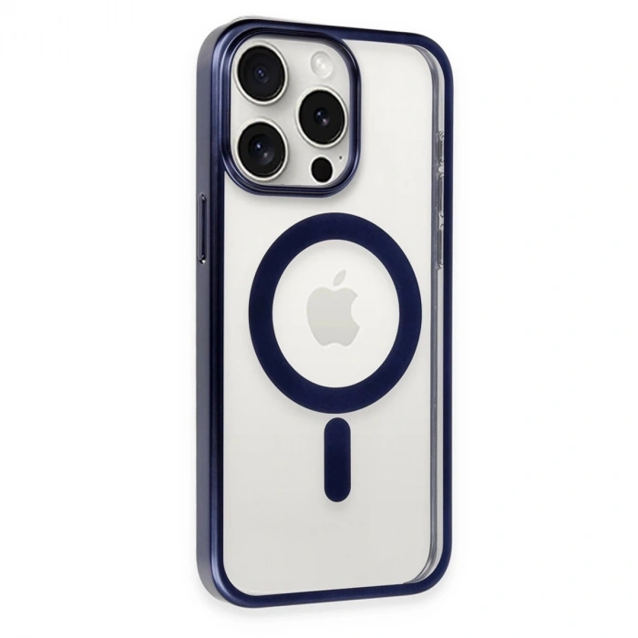 İphone 15 Pro Max Kılıf Erozi Magsafe Kapak - Lacivert
