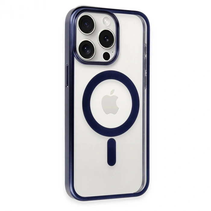 İphone 15 Pro Max Kılıf Erozi Magsafe Kapak - Lacivert